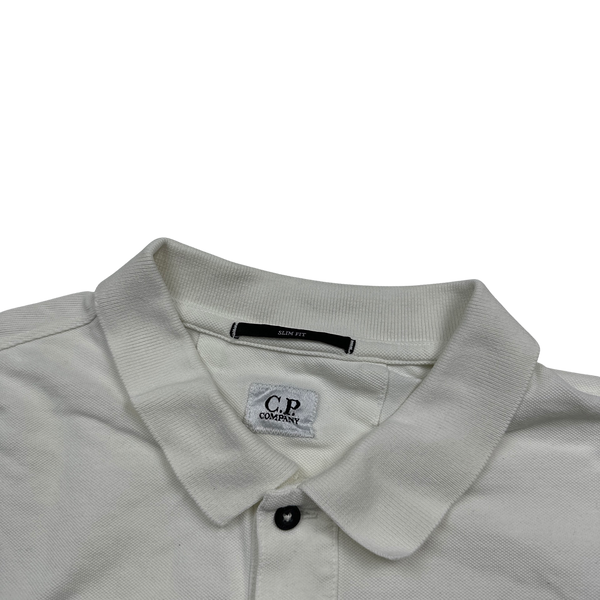 CP Company White Cotton Polo Shirt - XL