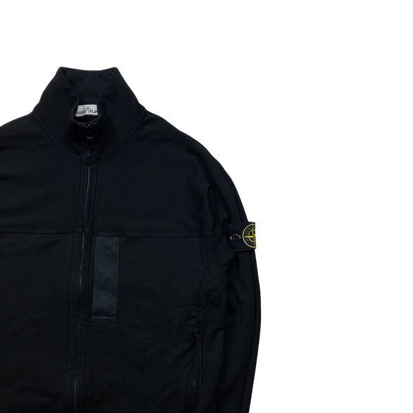 Stone Island 2020 Black Cotton Zipped Sweatshirt - Small