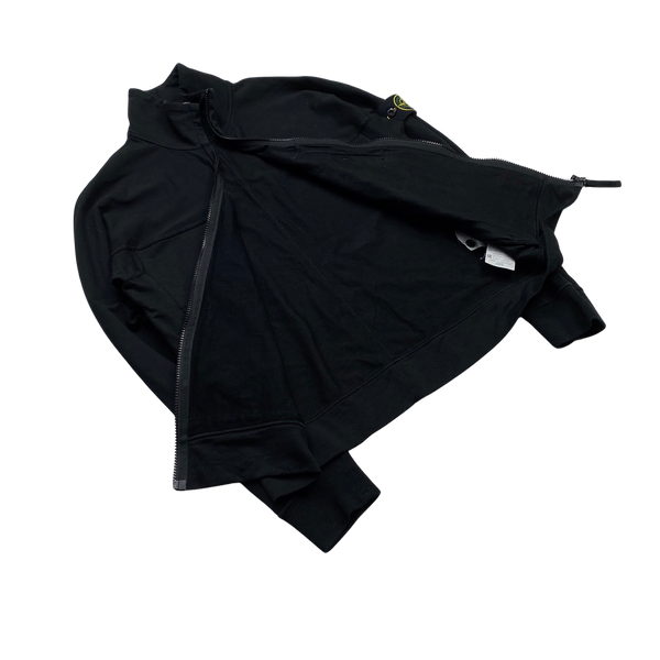 Stone Island 2020 Black Cotton Zipped Sweatshirt - Small