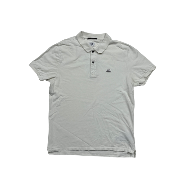 CP Company White Cotton Polo Shirt - XL