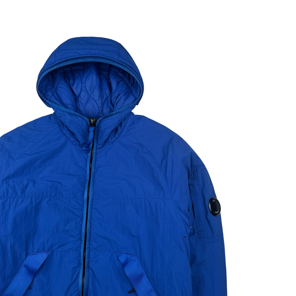 CP Company Blue GDP Hooded Polartec Lens Jacket - Medium