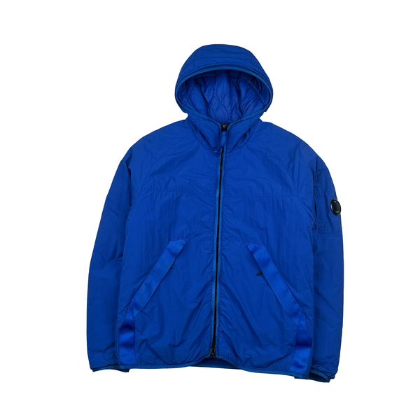 CP Company Blue GDP Hooded Polartec Lens Jacket - Medium