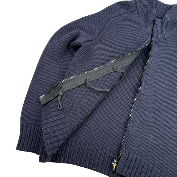 Stone Island 2004 Navy Wool Blend Heavyweight Knit Jumper - Large