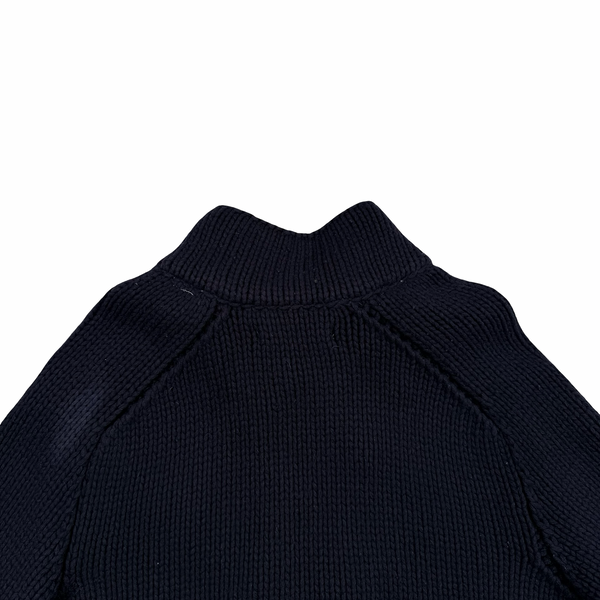 Stone Island 2004 Navy Wool Blend Heavyweight Knit Jumper - Large