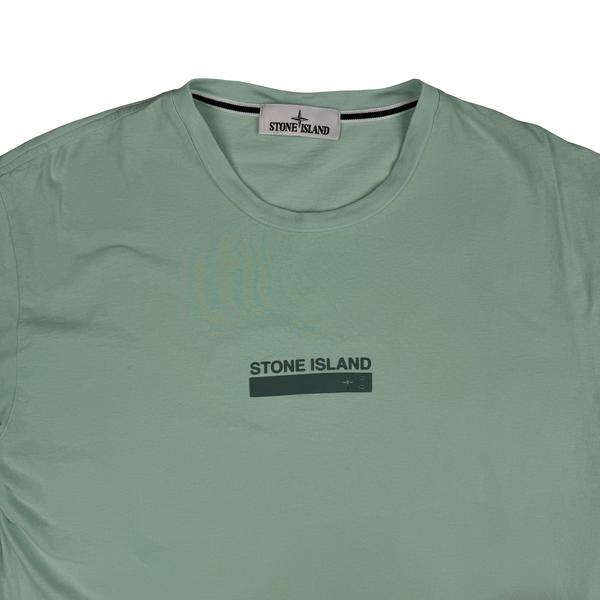 Stone Island 2021 Pale Green Cotton Spellout T Shirt - XL
