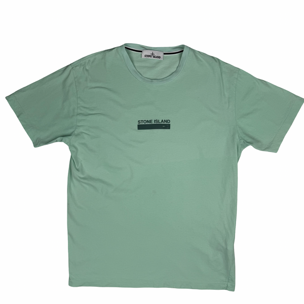 Stone Island 2021 Pale Green Cotton Spellout T Shirt - XL
