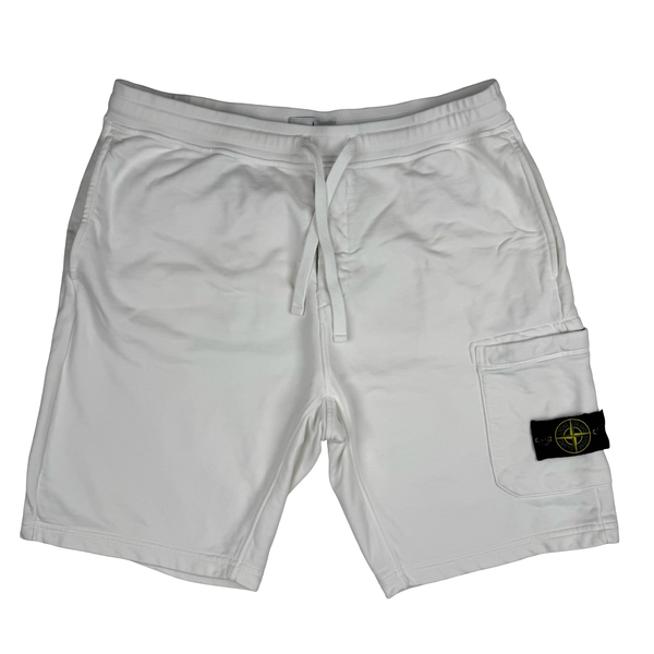 Stone Island 2024 White Cargo Cotton Shorts - XXL