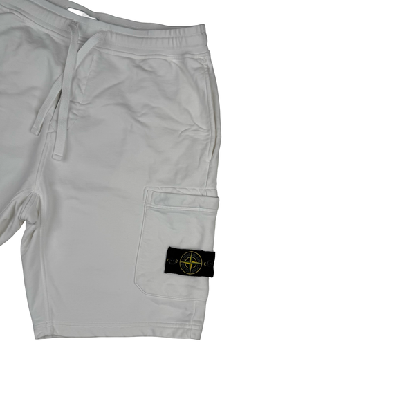 Stone Island 2024 White Cargo Cotton Shorts - XXL
