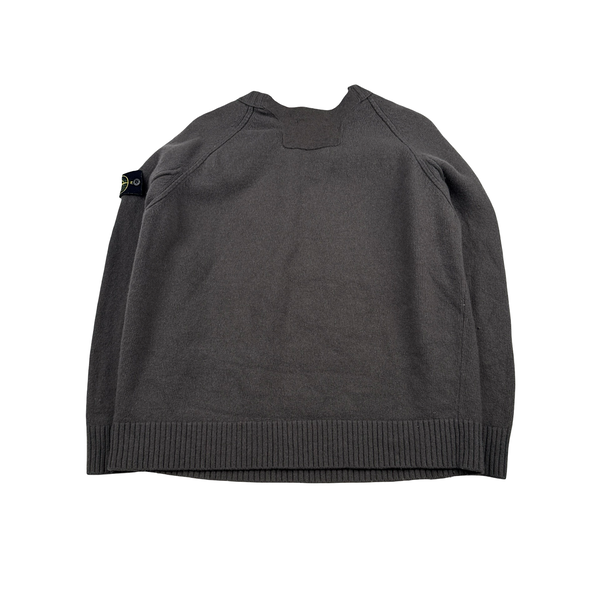 Stone Island 2000s Grey Wool Jumper - Large