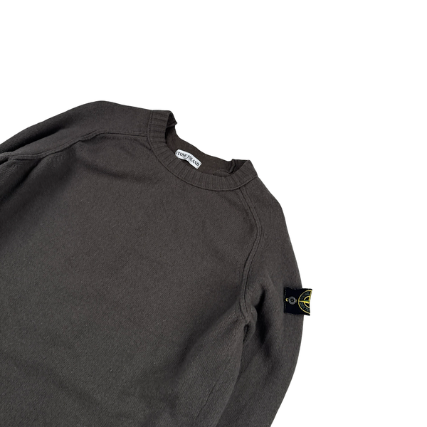 Stone Island 2000s Grey Wool Jumper - Large