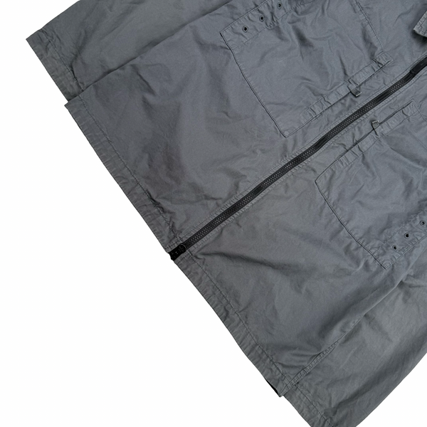 Stone Island 2023 Grey Cotton Full Zip Overshirt - Medium