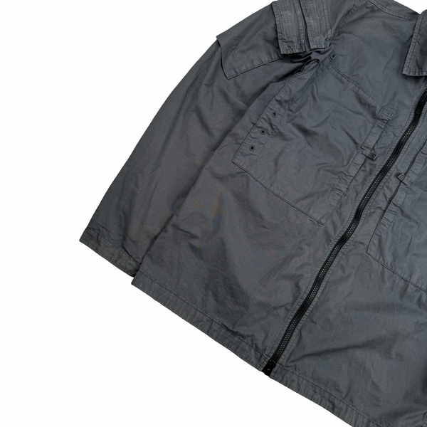 Stone Island 2023 Grey Cotton Full Zip Overshirt - Medium