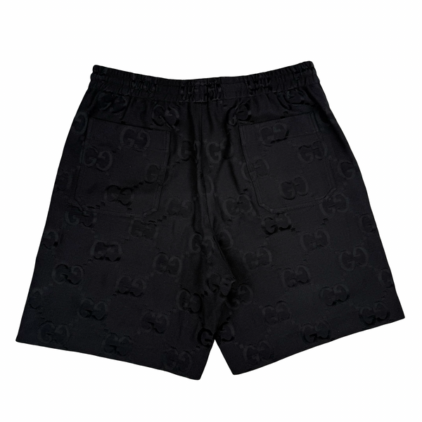 Gucci Black Jacquard Damask Logo Shorts - Large