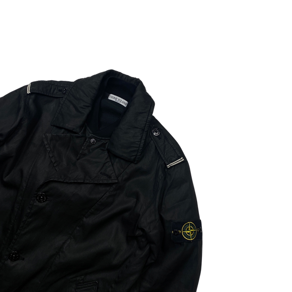 Stone Island 2010 Black Trench Coat - XL