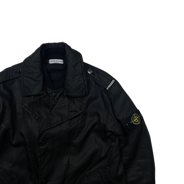 Stone Island 2010 Black Trench Coat - XL