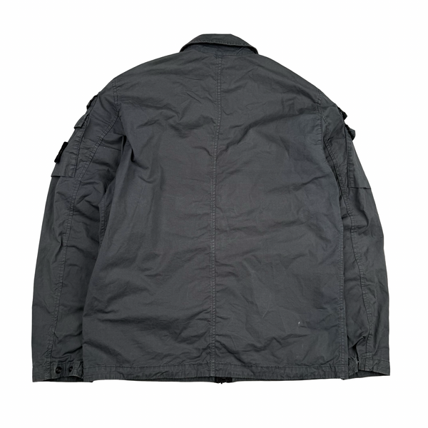 Stone Island 2023 Grey Cotton Full Zip Overshirt - Medium