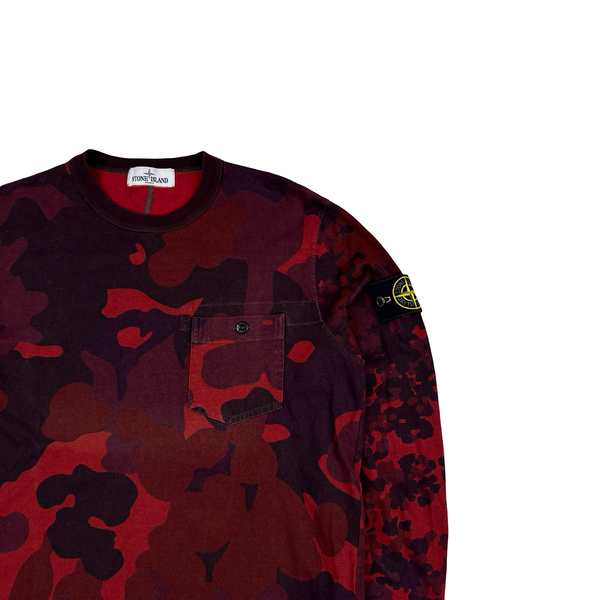 Stone Island 2013 Red Camo Longsleeve Crewneck - Large