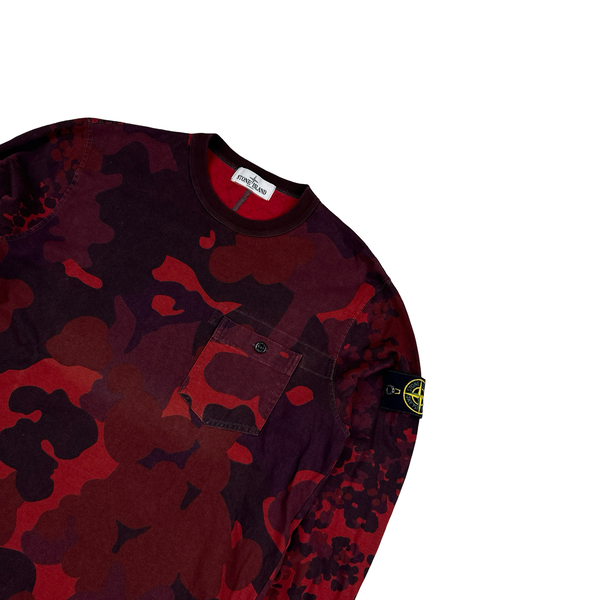 Stone Island 2013 Red Camo Longsleeve Crewneck - Large