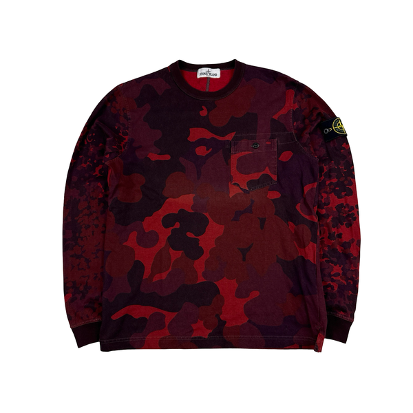 Stone Island 2013 Red Camo Longsleeve Crewneck - Large
