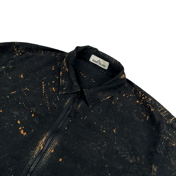 Stone Island 2022 Black Off-Dyed OVD Camo Overshirt Jacket - XL