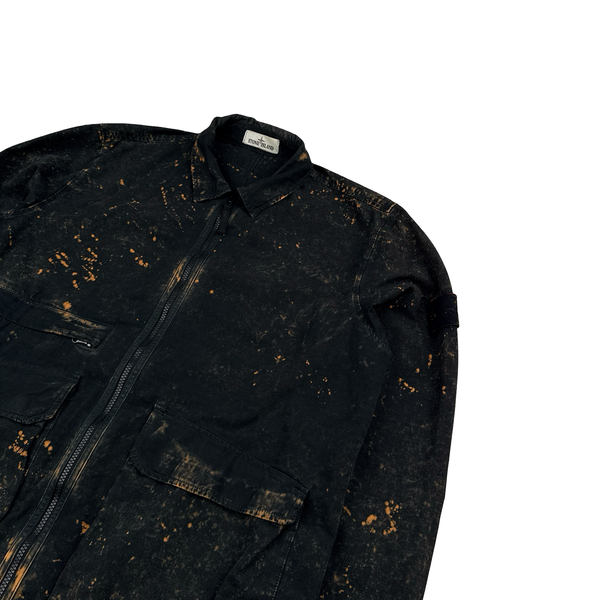 Stone Island 2022 Black Off-Dyed OVD Camo Overshirt Jacket - XL