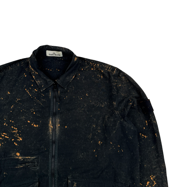 Stone Island 2022 Black Off-Dyed OVD Camo Overshirt Jacket - XL