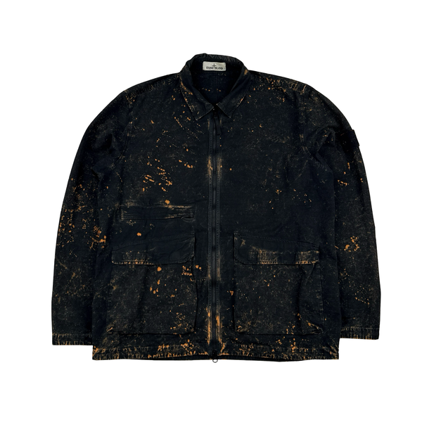 Stone Island 2022 Black Off-Dyed OVD Camo Overshirt Jacket - XL