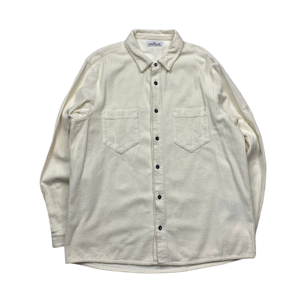 Stone Island White Jumbo Cord Shirt - 3XL