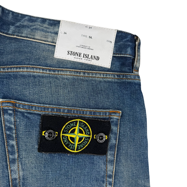 Stone Island 2017 Slim Fit Medium Wash Denim Jeans - 34" (Large)