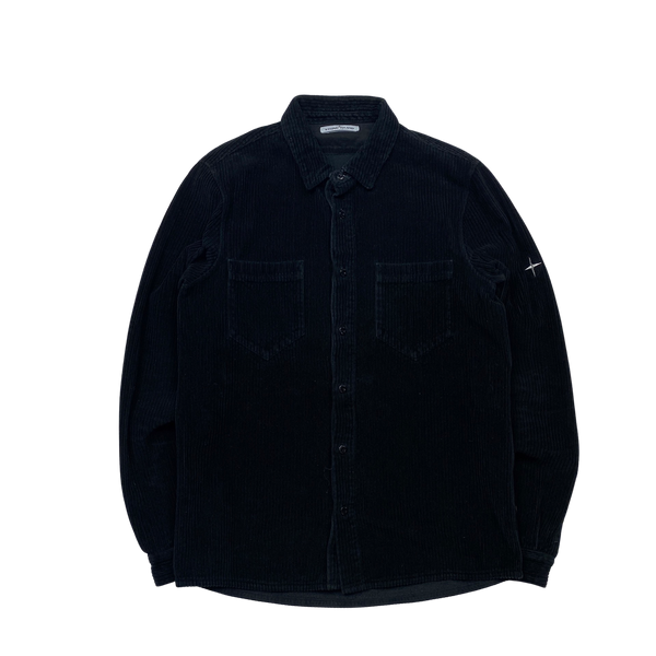 Stone Island 2019 Black Jumbo Corduroy Overshirt - Medium