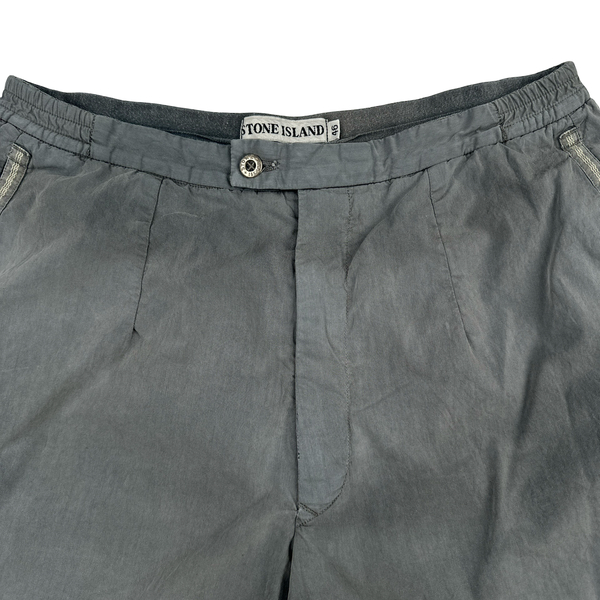 Stone Island Marina 90s Grey Spellout Vintage Swim Shorts - Small