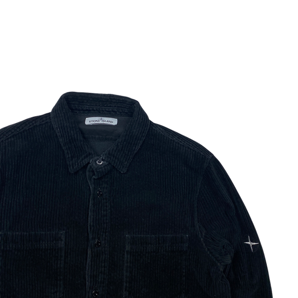 Stone Island 2019 Black Jumbo Corduroy Overshirt - Medium