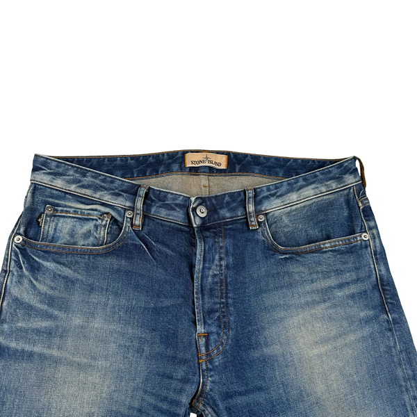 Stone Island 2017 Slim Fit Medium Wash Denim Jeans - 34" (Large)