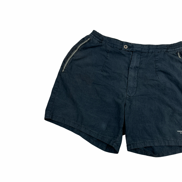 Stone Island Marina 90s Navy Spellout Vintage Swim Shorts - XS