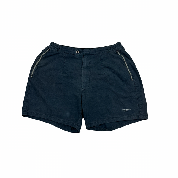 Stone Island Marina 90s Navy Spellout Vintage Swim Shorts - XS