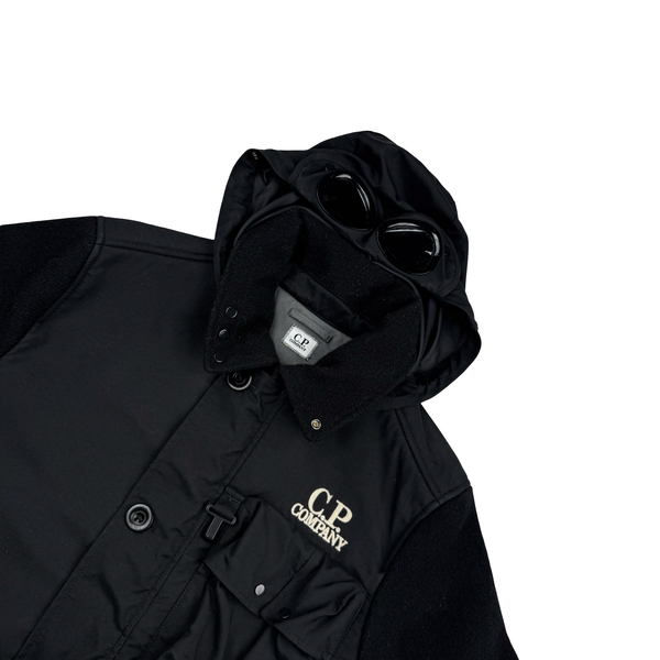 CP Company Black Wool Goggle Duffle Jacket - Small