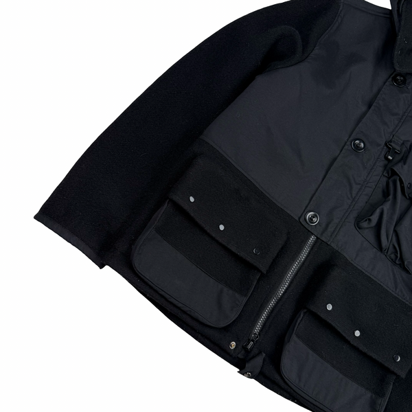 CP Company Black Wool Goggle Duffle Jacket - Small