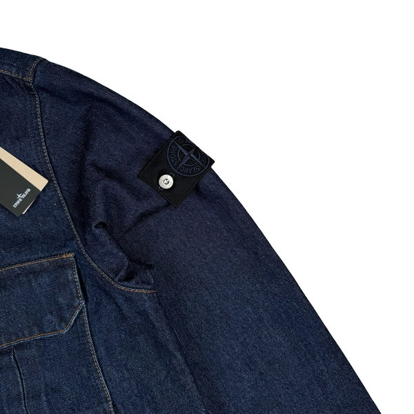 Stone Island 2026 Denim Research Zip Shirt - Medium