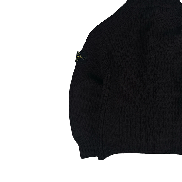 Stone Island 2001 Burgundy Heavyweight Knitted Jumper - Small