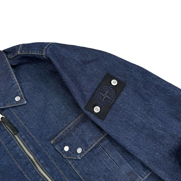 Stone Island 2026 Denim Research Zip Shirt - Medium
