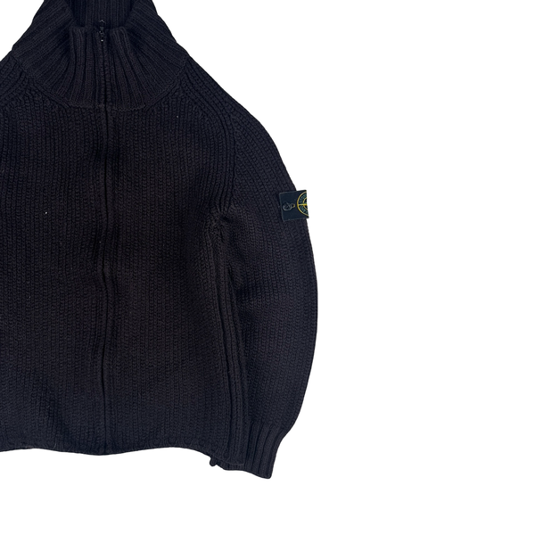 Stone Island 2001 Burgundy Heavyweight Knitted Jumper - Small