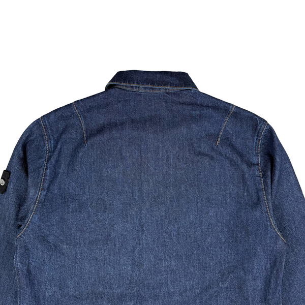 Stone Island 2026 Denim Research Zip Shirt - Medium