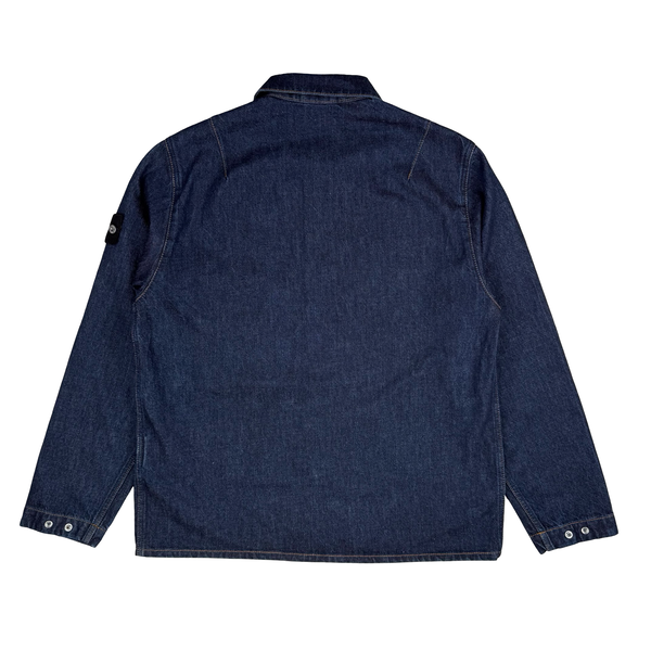 Stone Island 2026 Denim Research Zip Shirt - Medium