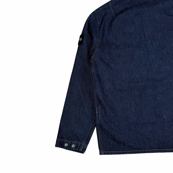 Stone Island 2026 Denim Research Zip Shirt - Medium