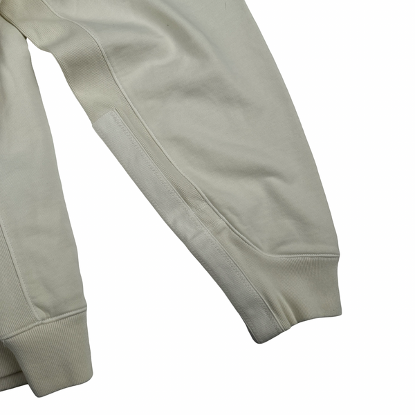 Stone Island 2026 Cream Faded Spellout Zipped Hooded Jumper - Large