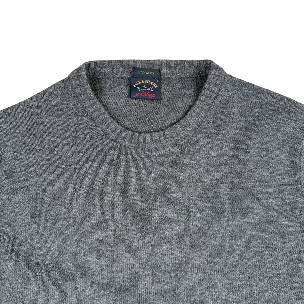 Paul and Shark Grey Eco Wool Jumper - Small