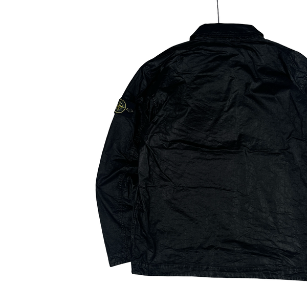 Stone Island 2026 Black Organic-Look Nylon Panama TC Jacket - Large