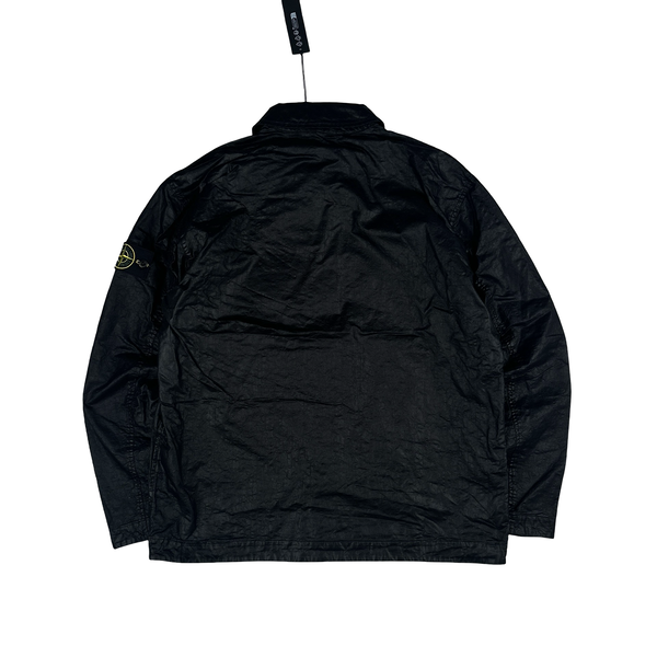 Stone Island 2026 Black Organic-Look Nylon Panama TC Jacket - Large