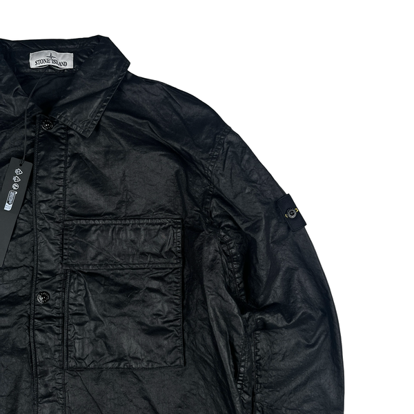 Stone Island 2026 Black Organic-Look Nylon Panama TC Jacket - Large