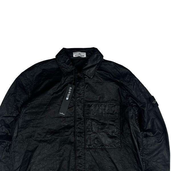 Stone Island 2026 Black Organic-Look Nylon Panama TC Jacket - Large